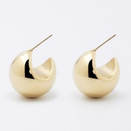 Les Boucles d'oreilles créoles Elea en acier PVD jaune ZAG bijoux, SEL22080-01UNI
