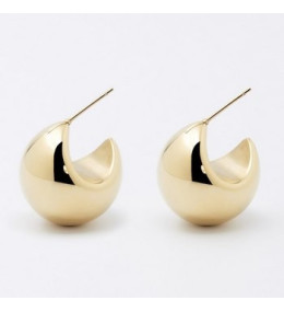 Les Boucles d'oreilles créoles Elea en acier PVD jaune ZAG bijoux, SEL22080-01UNI