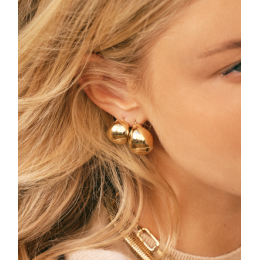 Les Boucles d'oreilles créoles Elea en acier PVD jaune ZAG bijoux, SEL22080-01UNI