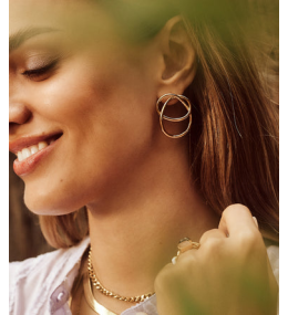 Les Boucles d'oreilles Shape en acier PVD jaune ZAG bijoux, SEL23094-01UNI