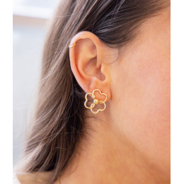Les Boucles d'oreilles Albino en acier PVD jaune ZAG bijoux, SEL25395-01UNI