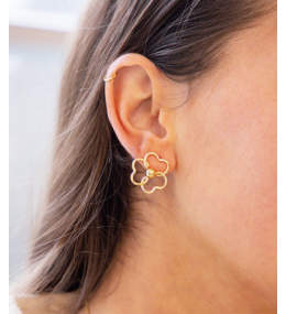 Les Boucles d'oreilles Albino en acier PVD jaune ZAG bijoux, SEL25395-01UNI