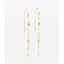 Boucles d'oreilles pendantes Confettis en acier PVD jaune ZAG bijoux, SEL4242-01UNI