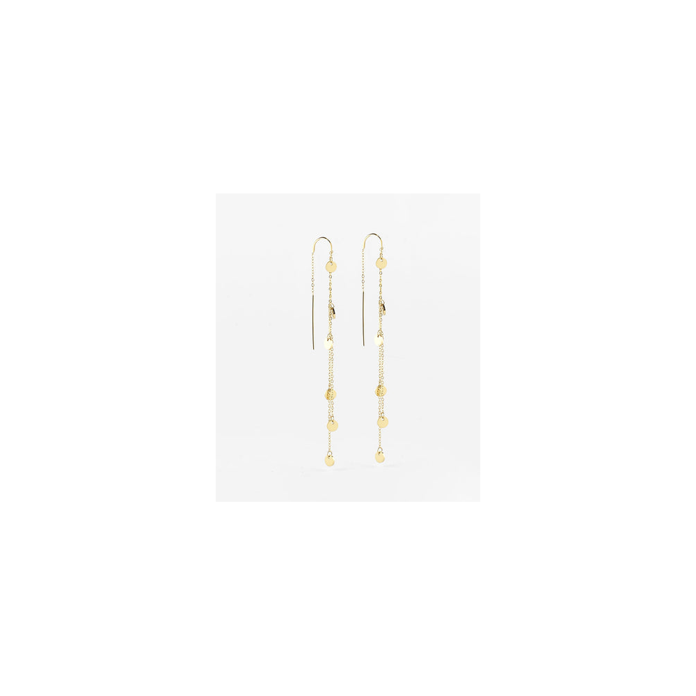 Boucles d'oreilles pendantes Confettis en acier PVD jaune ZAG bijoux, SEL4242-01UNI