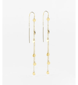 Boucles d'oreilles pendantes Confettis en acier PVD jaune ZAG bijoux, SEL4242-01UNI