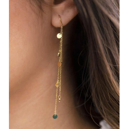 Les Boucles d'oreilles pendantes Confettis en acier PVD jaune ZAG bijoux, SEL4242-01UNI