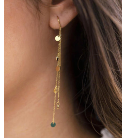 Les Boucles d'oreilles pendantes Confettis en acier PVD jaune ZAG bijoux, SEL4242-01UNI