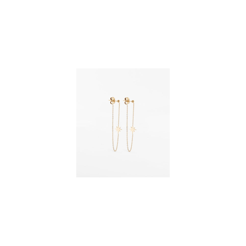 Boucles d'oreilles pendantes South sea en acier PVD jaune ZAG bijoux, SEL5833-01UNI