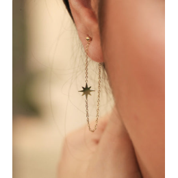 Les Boucles d'oreilles pendantes South sea en acier PVD jaune ZAG bijoux, SEL5833-01UNI