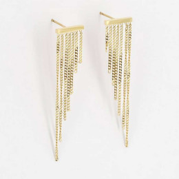 Boucles d'oreilles pendantes Medium en acier PVD jaune ZAG bijoux, SEM18963-01UNI