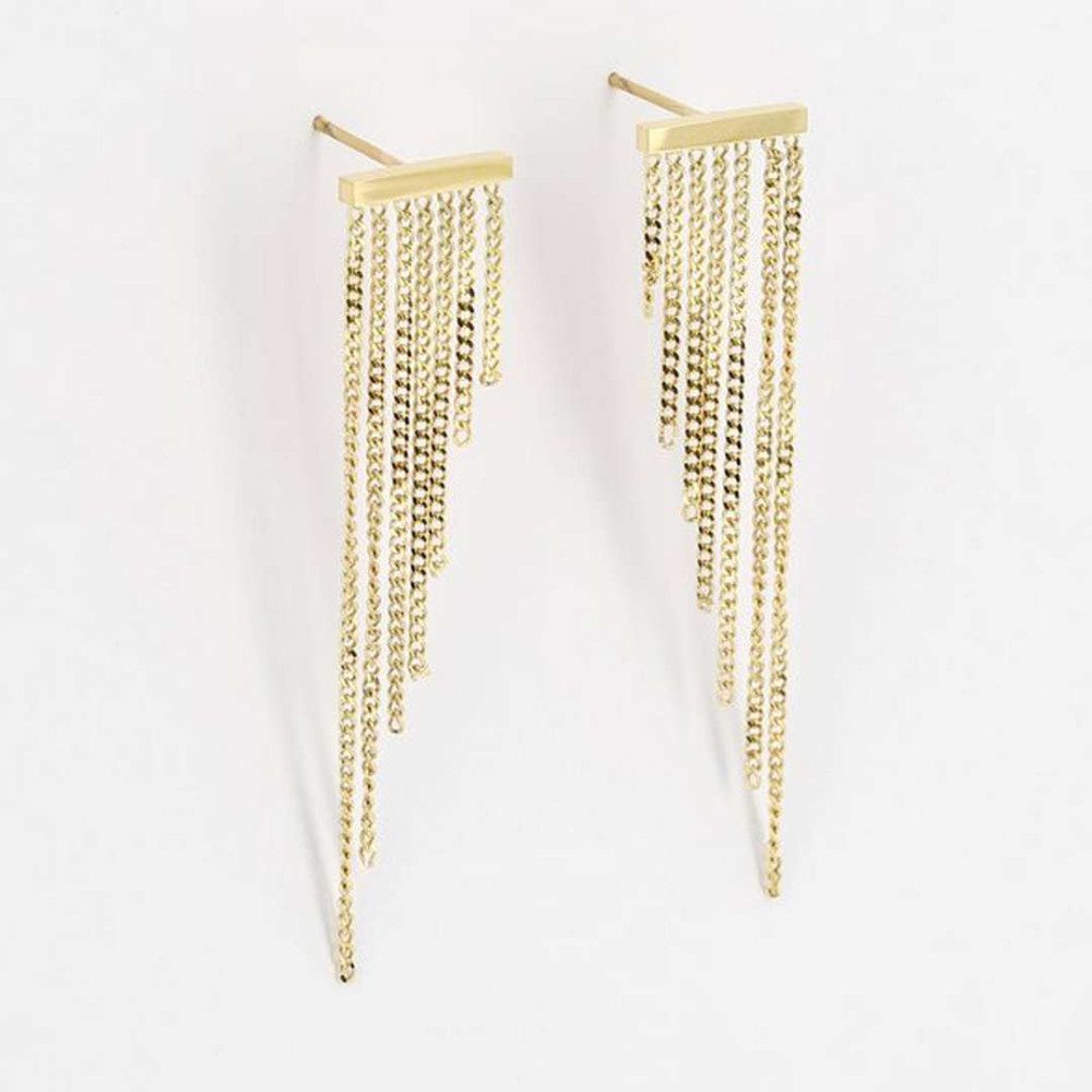 Boucles d'oreilles pendantes Medium en acier PVD jaune ZAG bijoux, SEM18963-01UNI