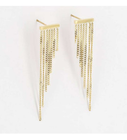 Boucles d'oreilles pendantes Medium en acier PVD jaune ZAG bijoux, SEM18963-01UNI