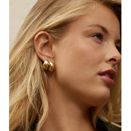 Les Boucles d'oreilles Emmy en acier PVD jaune, ZAG bijoux, SEM22091-01UNI