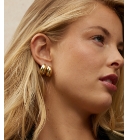 Les Boucles d'oreilles Emmy en acier PVD jaune, ZAG bijoux, SEM22091-01UNI