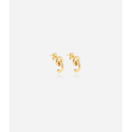 Boucles d'oreilles Grâce en acier PVD jaune, ZAG bijoux, SEM23088-01UNI
