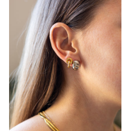 Les Boucles d'oreilles Grâce en acier PVD jaune, ZAG bijoux, SEM23088-01UNI
