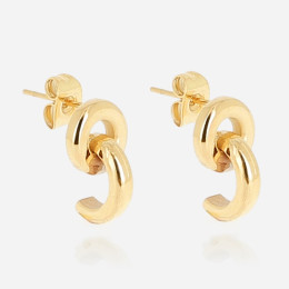 Les Boucles d'oreilles Grâce en acier PVD jaune, ZAG bijoux, SEM23088-01UNI