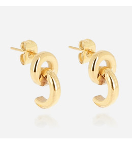 Les Boucles d'oreilles Grâce en acier PVD jaune, ZAG bijoux, SEM23088-01UNI