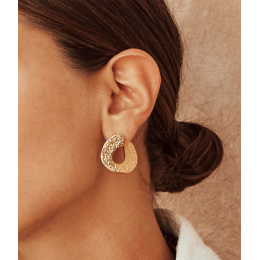 Les Boucles d'oreilles Brio en acier PVD jaune, ZAG bijoux, SEM24160-01UNI