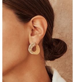 Les Boucles d'oreilles Brio en acier PVD jaune, ZAG bijoux, SEM24160-01UNI