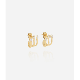 Boucles d'oreilles Cadix en acier PVD jaune et nacre ZAG bijoux, SEM24304-01SEL