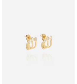 Boucles d'oreilles Cadix en acier PVD jaune et nacre ZAG bijoux, SEM24304-01SEL