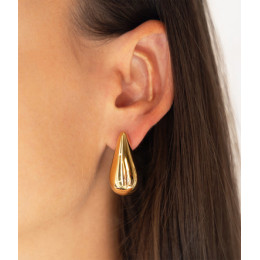 Les Boucles d'oreilles Agua en acier PVD jaune, ZAG bijoux, SEM24782-01UNI