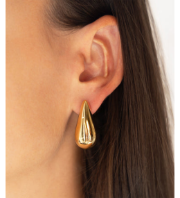 Les Boucles d'oreilles Agua en acier PVD jaune, ZAG bijoux, SEM24782-01UNI