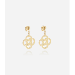 Boucles d'oreilles pendantes Infini en acier PVD jaune ZAG bijoux, SEM25365-01UNI