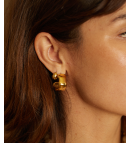 Les Boucles d'oreilles Larme en acier PVD jaune, ZAG bijoux, SEP23086-01UNI