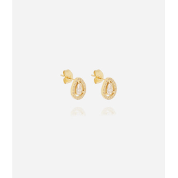 Boucles d'oreilles Dalna en acier PVD jaune et oxydes de zirconium ZAG bijoux, SEP24447-01WHT