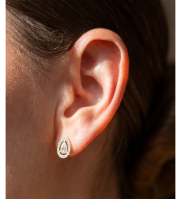 Les Boucles d'oreilles Dalna en acier PVD jaune et oxydes de zirconium ZAG bijoux, SEP24447-01WHT