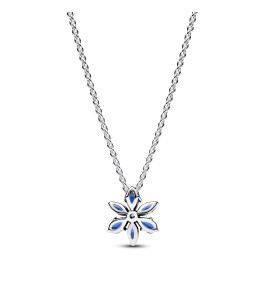 Le Collier pendentif Pandora Moments, herbier bleu scintillant, en argent 925/1000, 392387C02-45.
