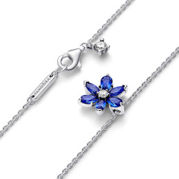 Le Collier pendentif Pandora Moments, herbier bleu scintillant, en argent 925/1000, 392387C02-45.