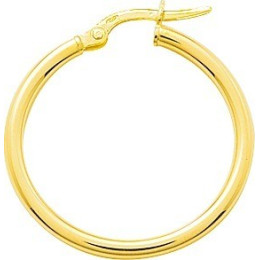 Les Boucles d'oreilles créoles or jaune 375/1000, fil rond 2 mm, diamètre 20 mm, by Stauffer
