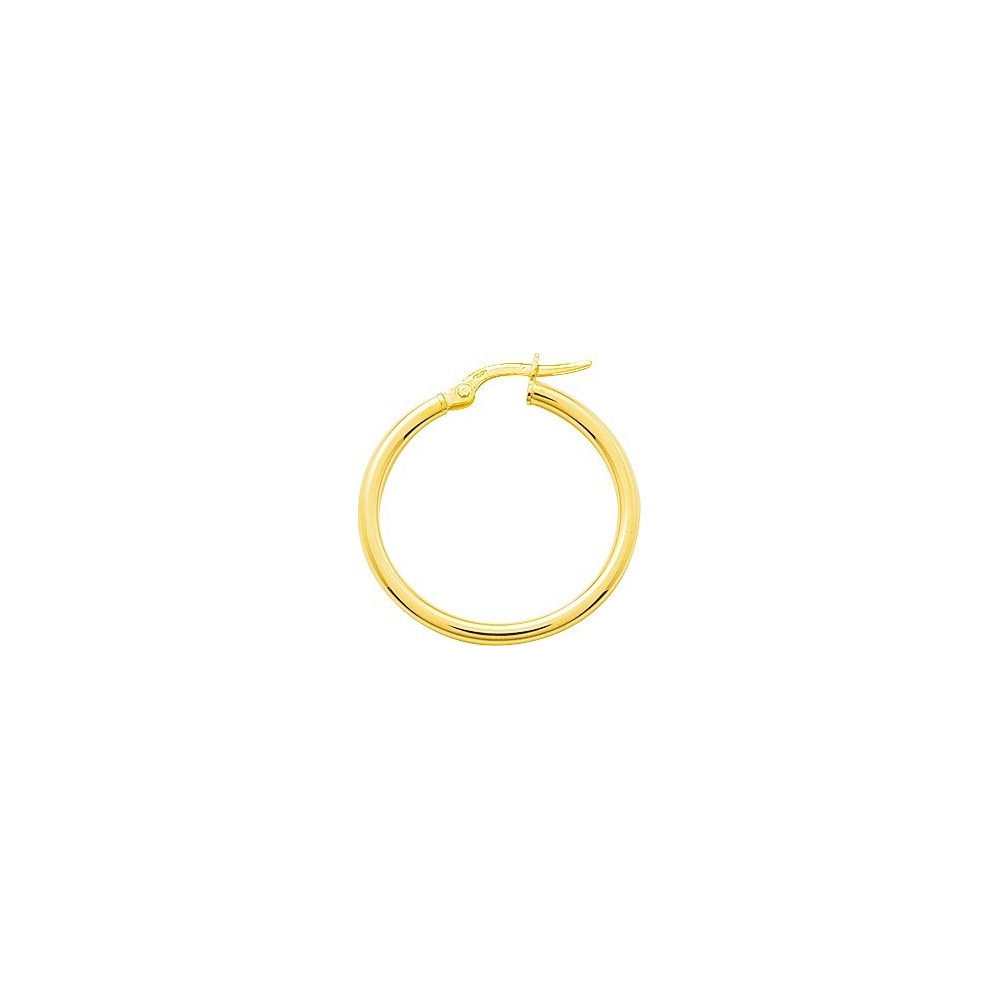 Les Boucles d'oreilles créoles or jaune 375/1000, fil rond 2 mm, diamètre 20 mm, by Stauffer