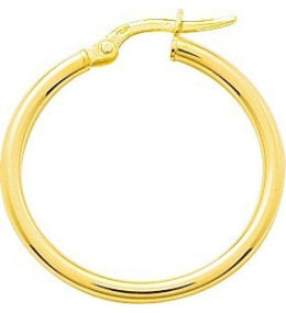 Les Boucles d'oreilles créoles or jaune 375/1000, fil rond 2 mm, diamètre 20 mm, by Stauffer