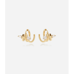 Boucles d'oreilles Veronica en acier PVD jaune et oxydes de zirconium ZAG bijoux, SEX25189-01WHT