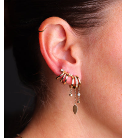 Les Boucles d'oreilles Veronica en acier PVD jaune et oxydes de zirconium ZAG bijoux, SEX25189-01WHT