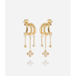Boucles d'oreilles Cristina en acier PVD jaune et oxydes de zirconium ZAG bijoux, SEX25194-01WHT