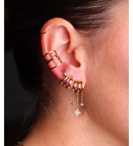 Les Boucles d'oreilles Cristina en acier PVD jaune et oxydes de zirconium ZAG bijoux, SEX25194-01WHT