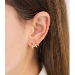 Les Boucles d'oreilles Blasa en acier PVD jaune et oxydes de zirconium ZAG bijoux, SEX25478-01WHT