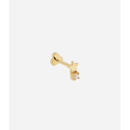 Piercing Winchester en acier PVD jaune et oxydes de zirconium ZAG bijoux, SLA24139-01WHT