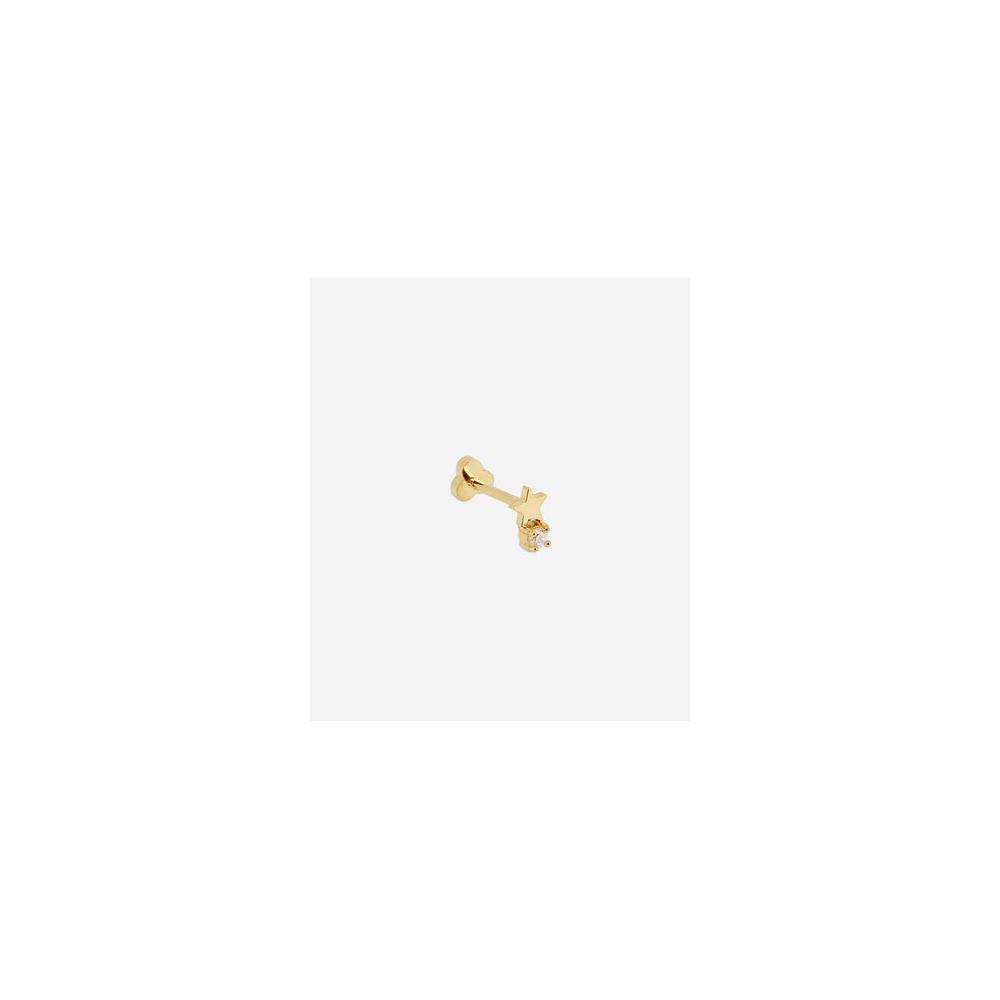 Piercing Winchester en acier PVD jaune et oxydes de zirconium ZAG bijoux, SLA24139-01WHT