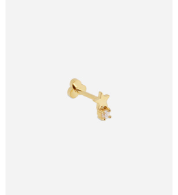 Piercing Winchester en acier PVD jaune et oxydes de zirconium ZAG bijoux, SLA24139-01WHT