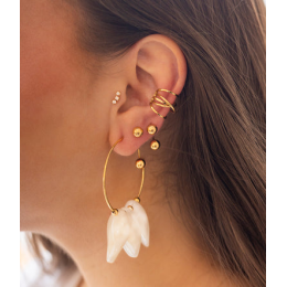 La Bague d'oreille Jimena en acier PVD jaune ZAG bijoux, SLK25175-01UNI