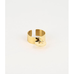 Bague ajustable Solaria en acier PVD jaune ZAG bijoux, SRL3474-01UNI
