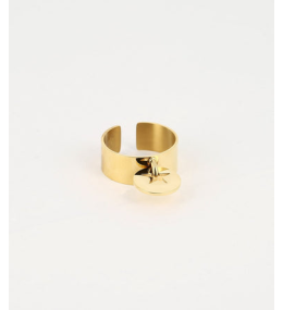 Bague ajustable Solaria en acier PVD jaune ZAG bijoux, SRL3474-01UNI