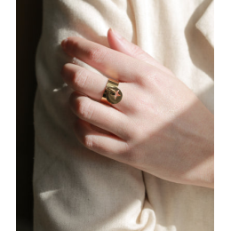 La Bague ajustable Solaria en acier PVD jaune ZAG bijoux, SRL3474-01UNI