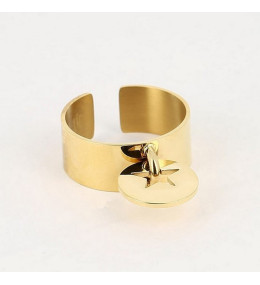 La Bague ajustable Solaria en acier PVD jaune ZAG bijoux, SRL3474-01UNI